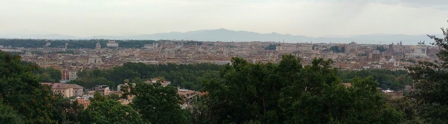 Panoramic view of townscape against sky