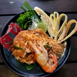 Close-up of food in plate on table