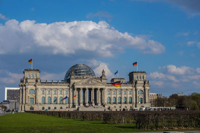 View of historical building against cloudy sky