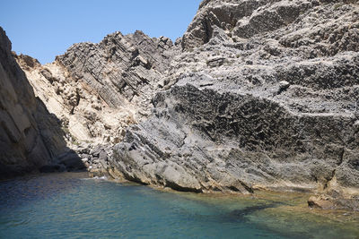 Scenic view of rock formation against sky