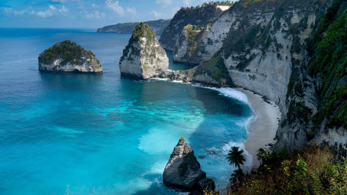 Panoramic view of sea and rocks