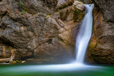 Scenic view of waterfall