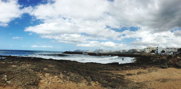 View of sea against cloudy sky