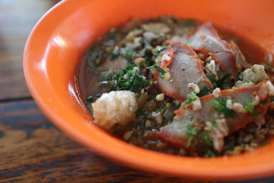 Close-up of soup in bowl