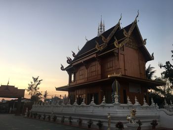 View of temple at sunset