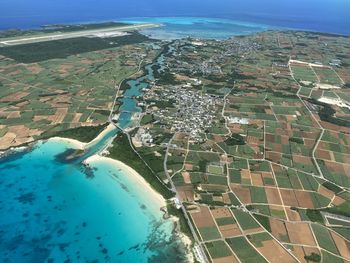 High angle view of land