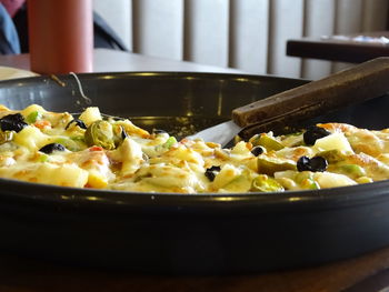 Close-up of food on table