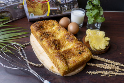 Close-up of food on table