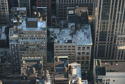 High angle view of buildings in city