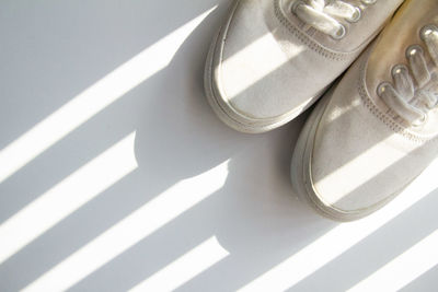 High angle view of text on table