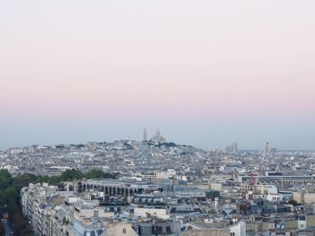 View of cityscape at dusk