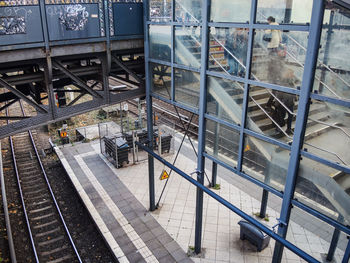 High angle view of steps