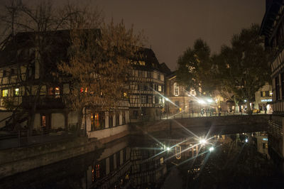 Illuminated city at night