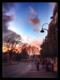 View of road at sunset