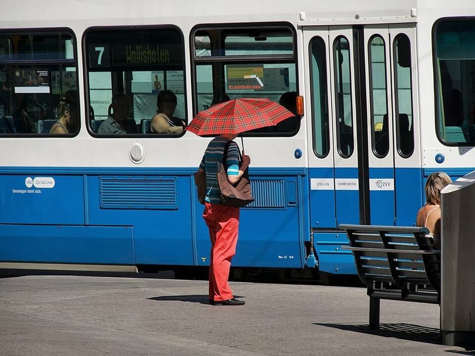 transportation, mode of transport, lifestyles, travel, land vehicle, public transportation, men, rear view, full length, car, leisure activity, casual clothing, person, standing, journey, passenger, day, train - vehicle