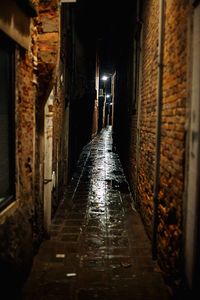 Narrow alley along buildings