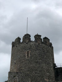 Low angle view of historic building against cloudy sky