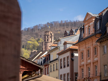Low angle view of buildings in city