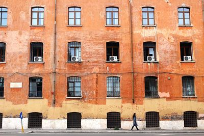 View of buildings through window