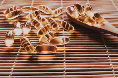 High angle view of food on table