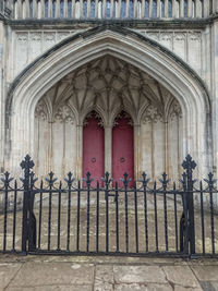 Closed gate of historic building