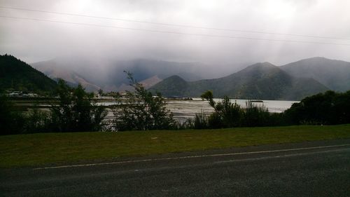 Scenic view of mountains against sky
