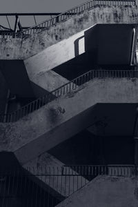 High angle view of steps amidst buildings