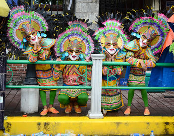 Statue of multi colored statues