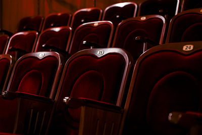 Red theater seats.