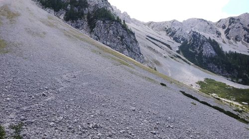 Scenic view of mountains against clear sky