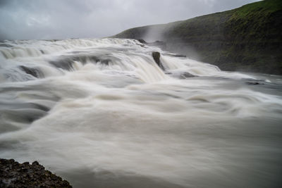 Scenic view of waterfall