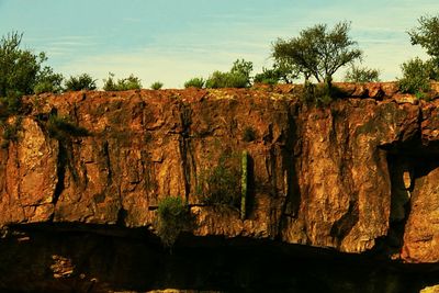 Rock formations on landscape