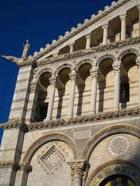 Low angle view of historical building against clear sky