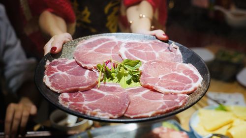 Close-up of preparing food