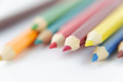 Close-up of colored pencils