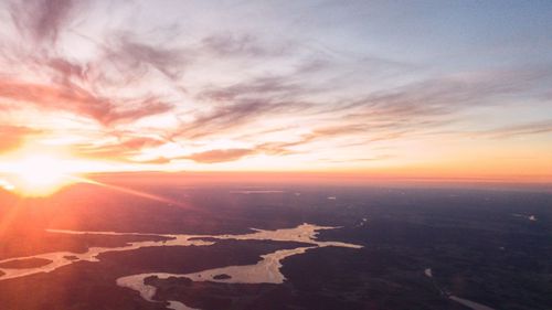 Scenic view of landscape against sky during sunset