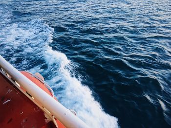 Close-up of boat in sea