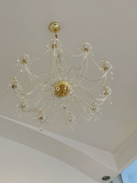 Low angle view of chandelier