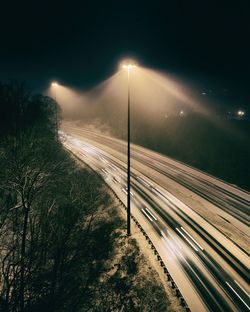 Illuminated street light at night