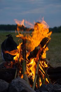 Close-up of bonfire