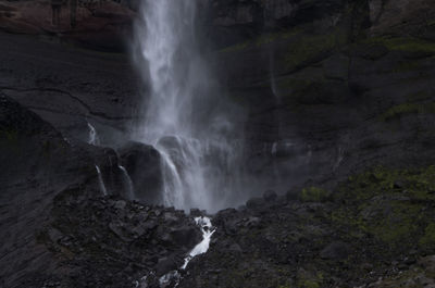 Low angle view of waterfall