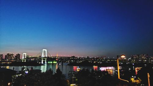 Illuminated city at night