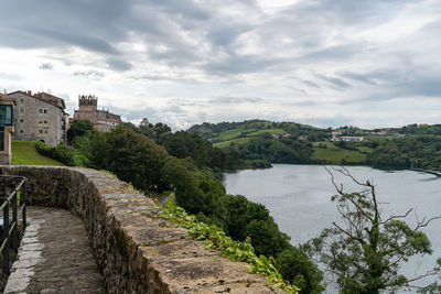 View of the city of san vicente de la barquera in santander, cantabria. spain. 