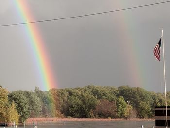 Scenic view of rainbow against sky