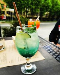 Close-up of drink on table