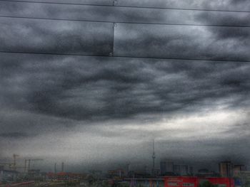 Storm clouds over city