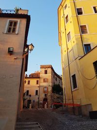 Low angle view of buildings against sky