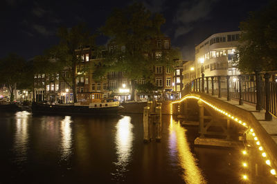 Illuminated city at night