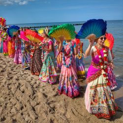 Full frame shot of multi colored umbrellas