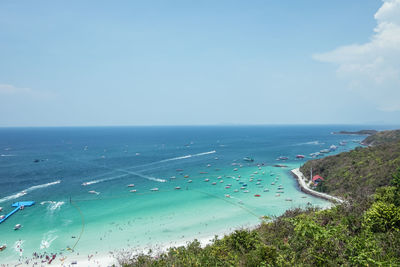 High angle view of beach against sky